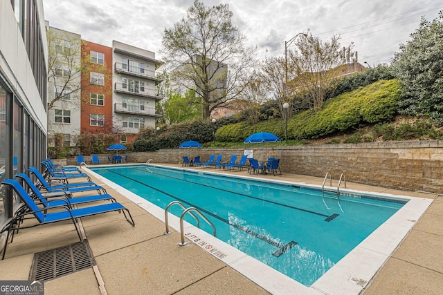 view of pool with a patio area