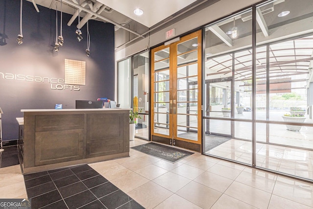 reception area featuring french doors