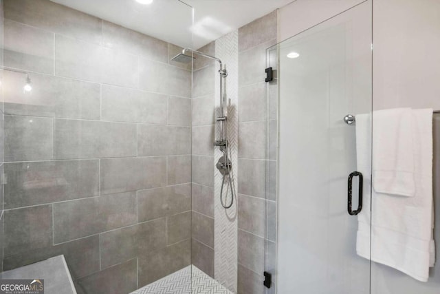 bathroom featuring walk in shower