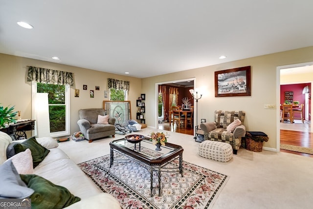 view of carpeted living room