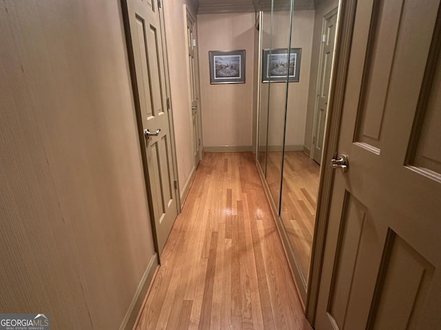 hallway featuring light wood-type flooring