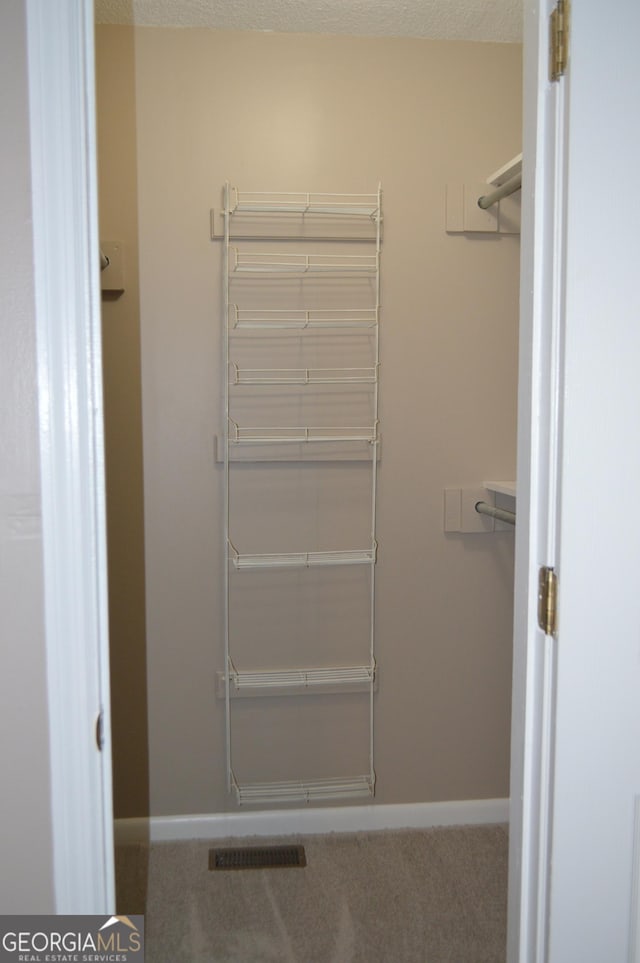 walk in closet with carpet flooring and visible vents