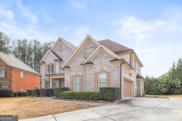 view of front of house with a garage