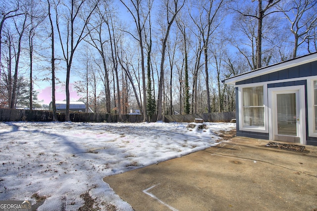 view of snowy yard