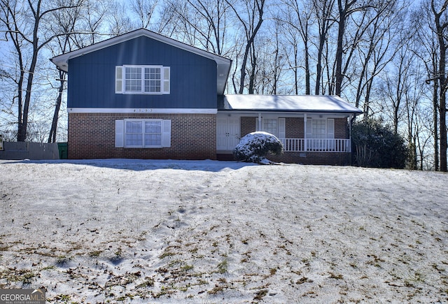 view of front of property with a porch