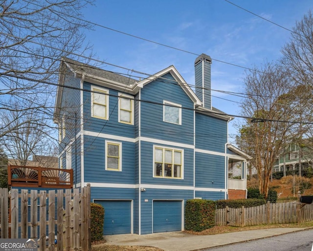 view of property exterior featuring a garage