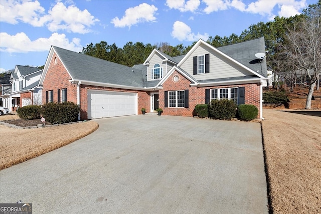 front facade with a garage