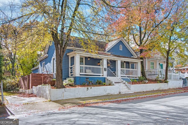 bungalow-style home featuring covered porch