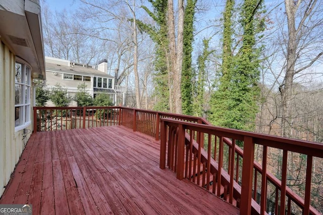 view of wooden deck