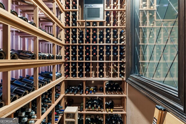 view of wine cellar