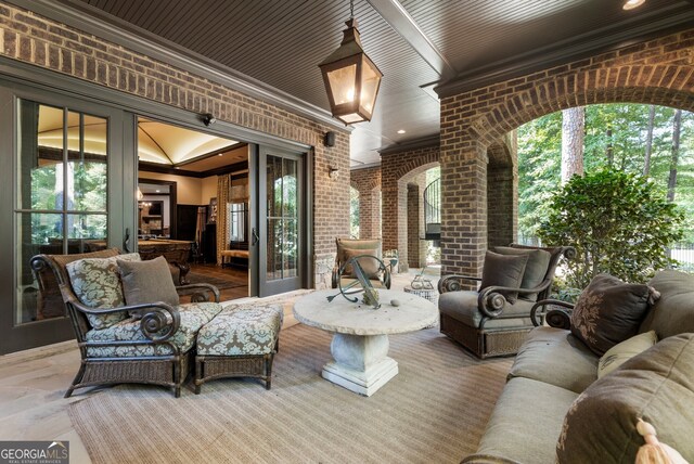 view of patio / terrace with an outdoor living space