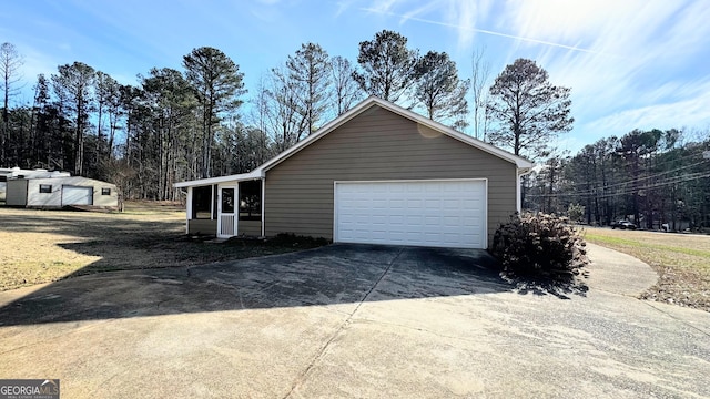 view of garage