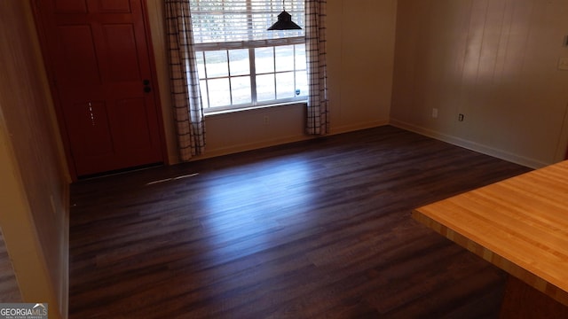 interior space featuring dark hardwood / wood-style floors