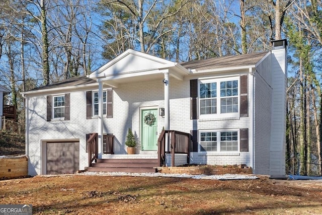 view of front of house with a garage