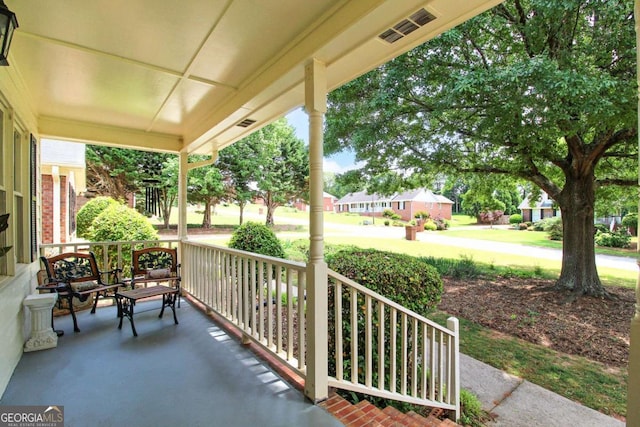 view of patio / terrace with a porch