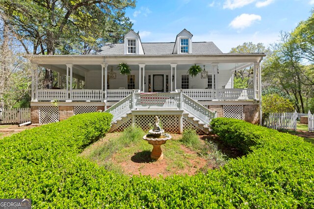 farmhouse with covered porch