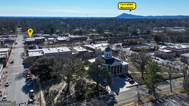 bird's eye view with a mountain view