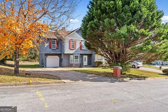 view of front of house with a garage