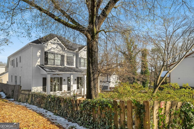 front of property featuring a porch