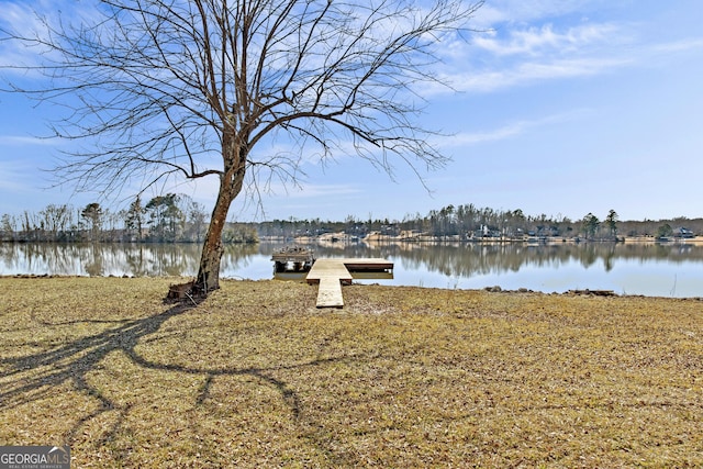 exterior space featuring a water view