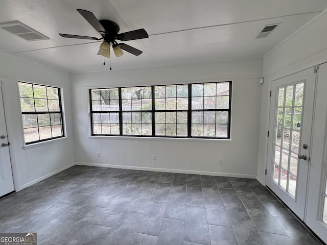 spare room with ceiling fan