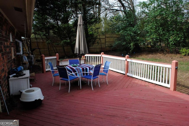 view of wooden deck