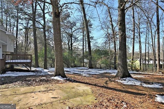 view of yard featuring a deck