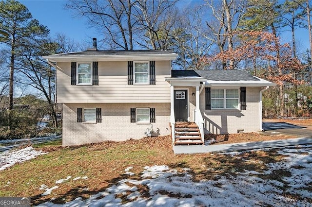 view of split level home