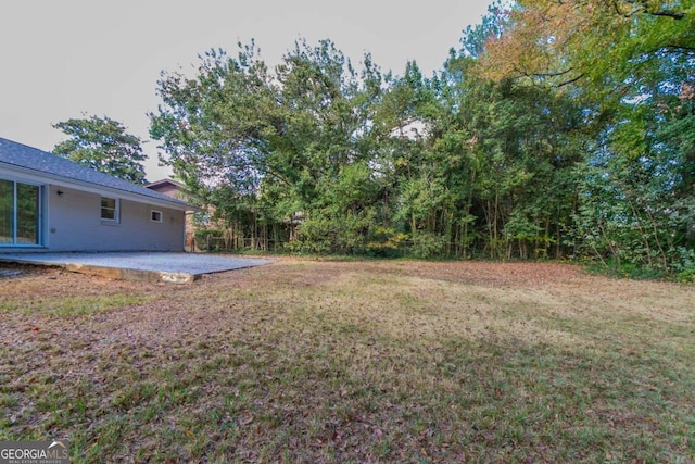 view of yard with a patio