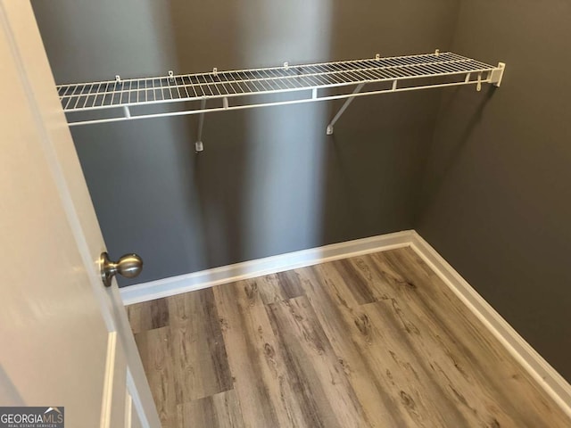 spacious closet featuring hardwood / wood-style flooring