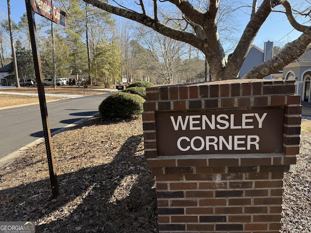 view of community sign