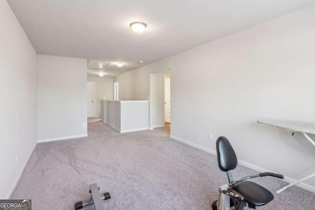 unfurnished office with light colored carpet