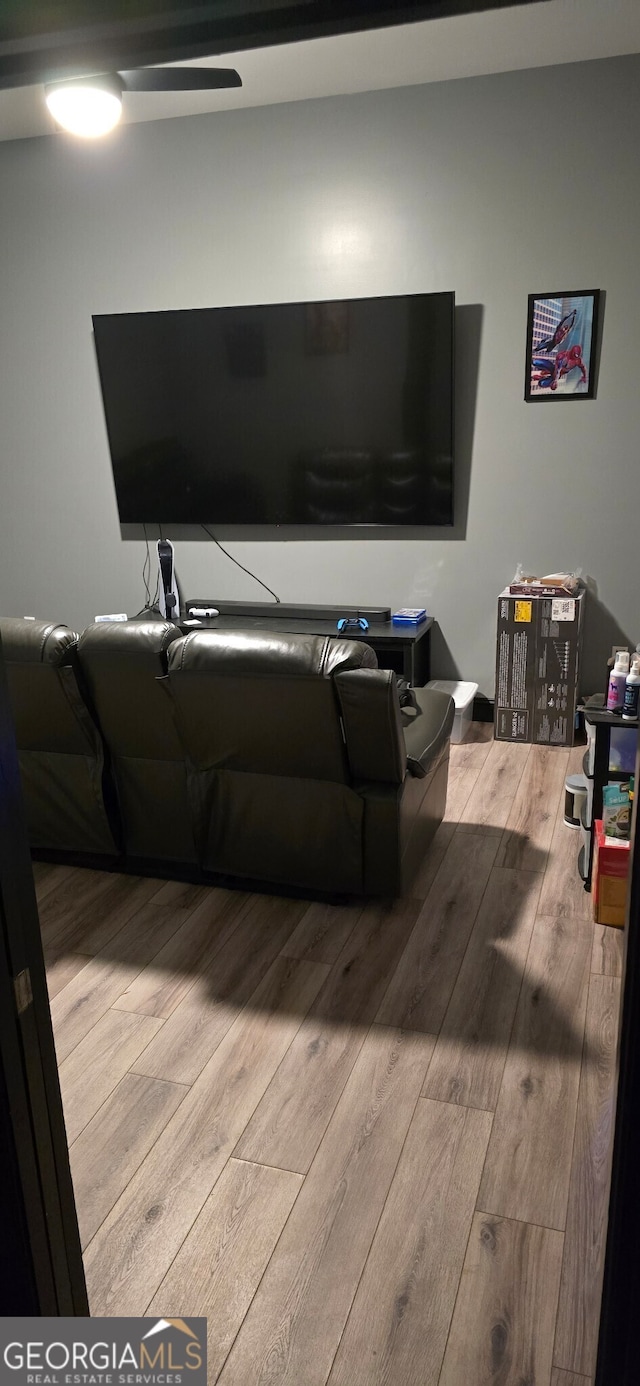 living room with wood finished floors