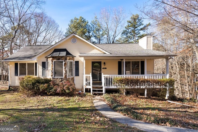 view of front of property with a porch