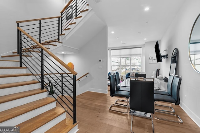 dining area featuring hardwood / wood-style floors