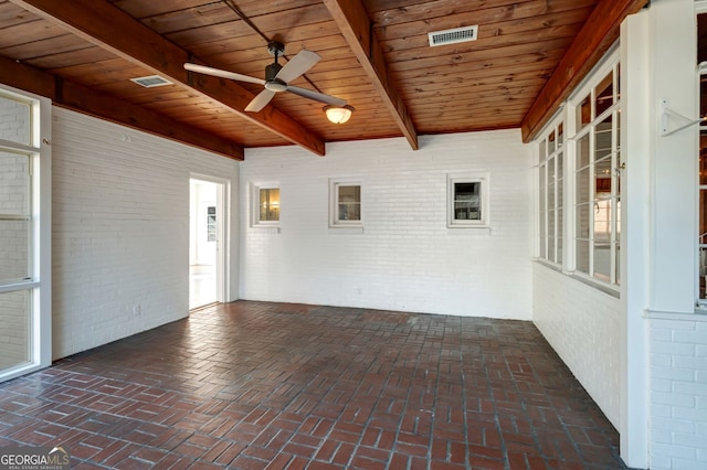 view of patio with ceiling fan