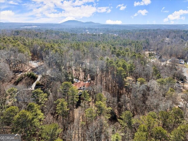 birds eye view of property featuring a mountain view