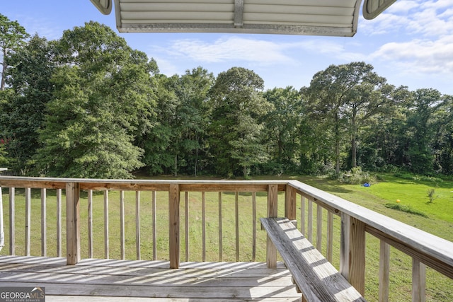 deck with a yard
