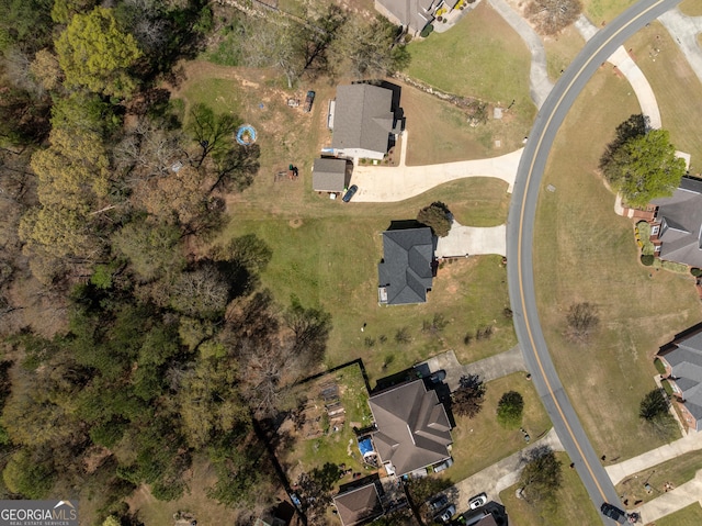 aerial view with a residential view