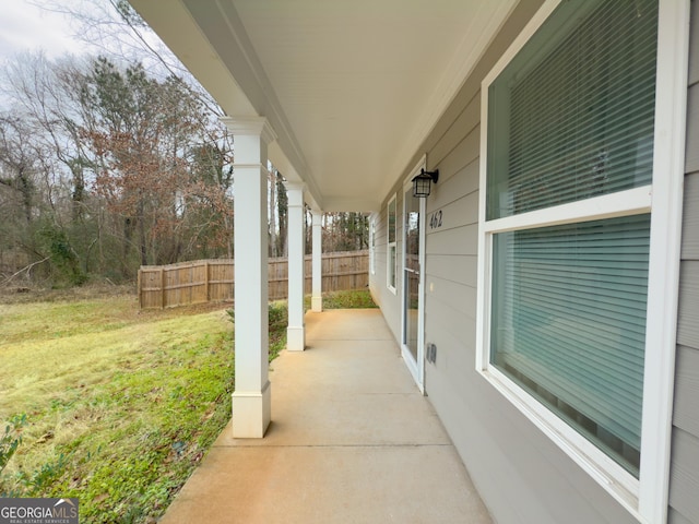 view of patio / terrace with a porch