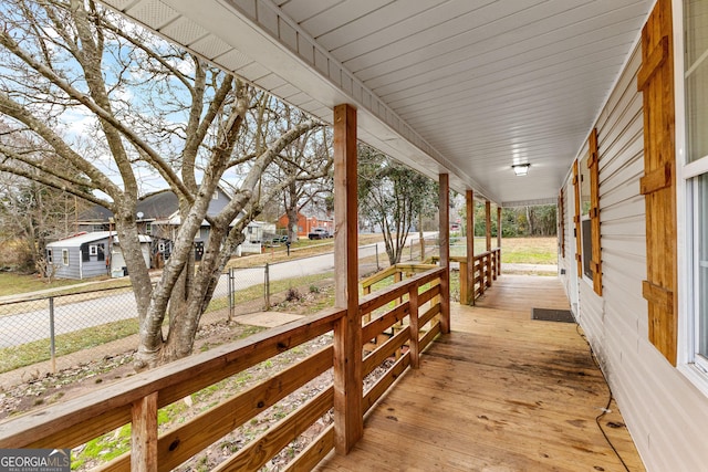 wooden deck with a porch