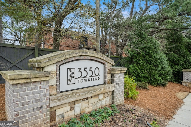 view of community sign