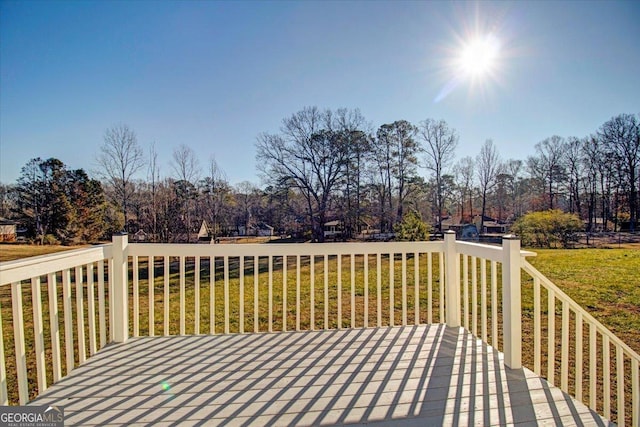 deck with a lawn