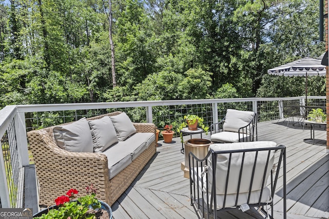 deck with outdoor lounge area