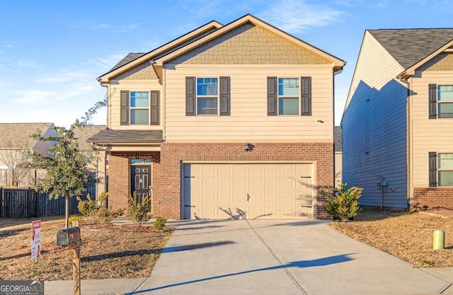 view of front facade with a garage