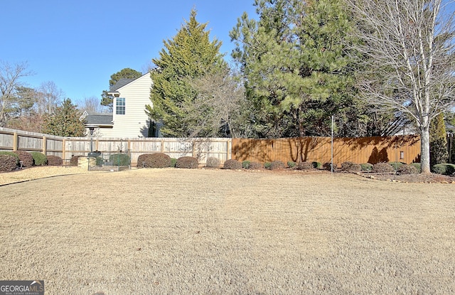 view of yard featuring fence