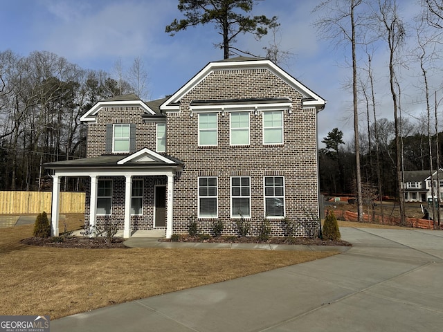 view of front of property with covered porch