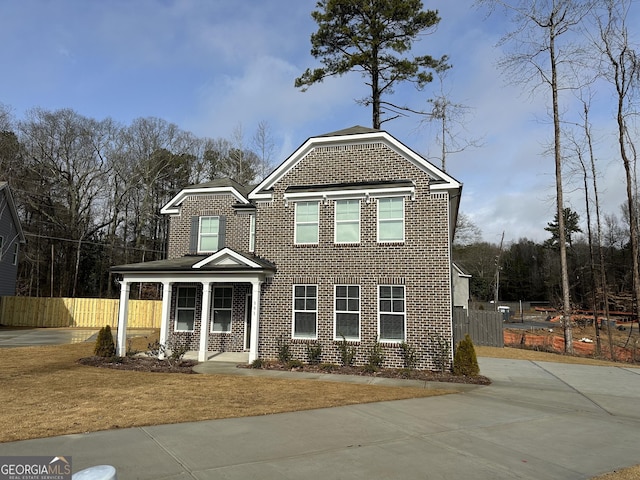 view of front of house with covered porch