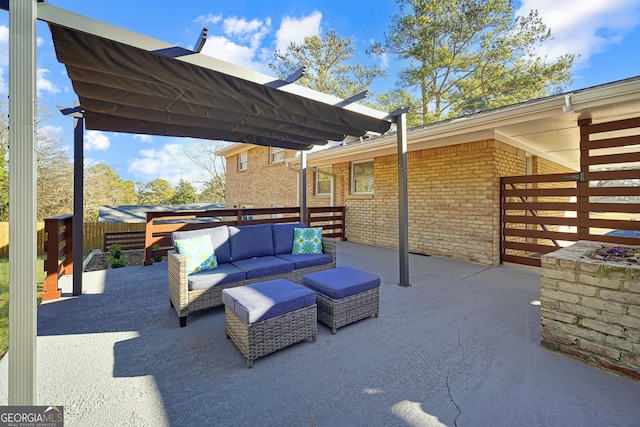 view of patio / terrace featuring an outdoor hangout area