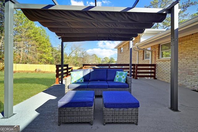 view of patio / terrace with an outdoor living space